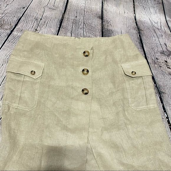 Insight Tan Linen vintage skirt - Picture 2 of 6